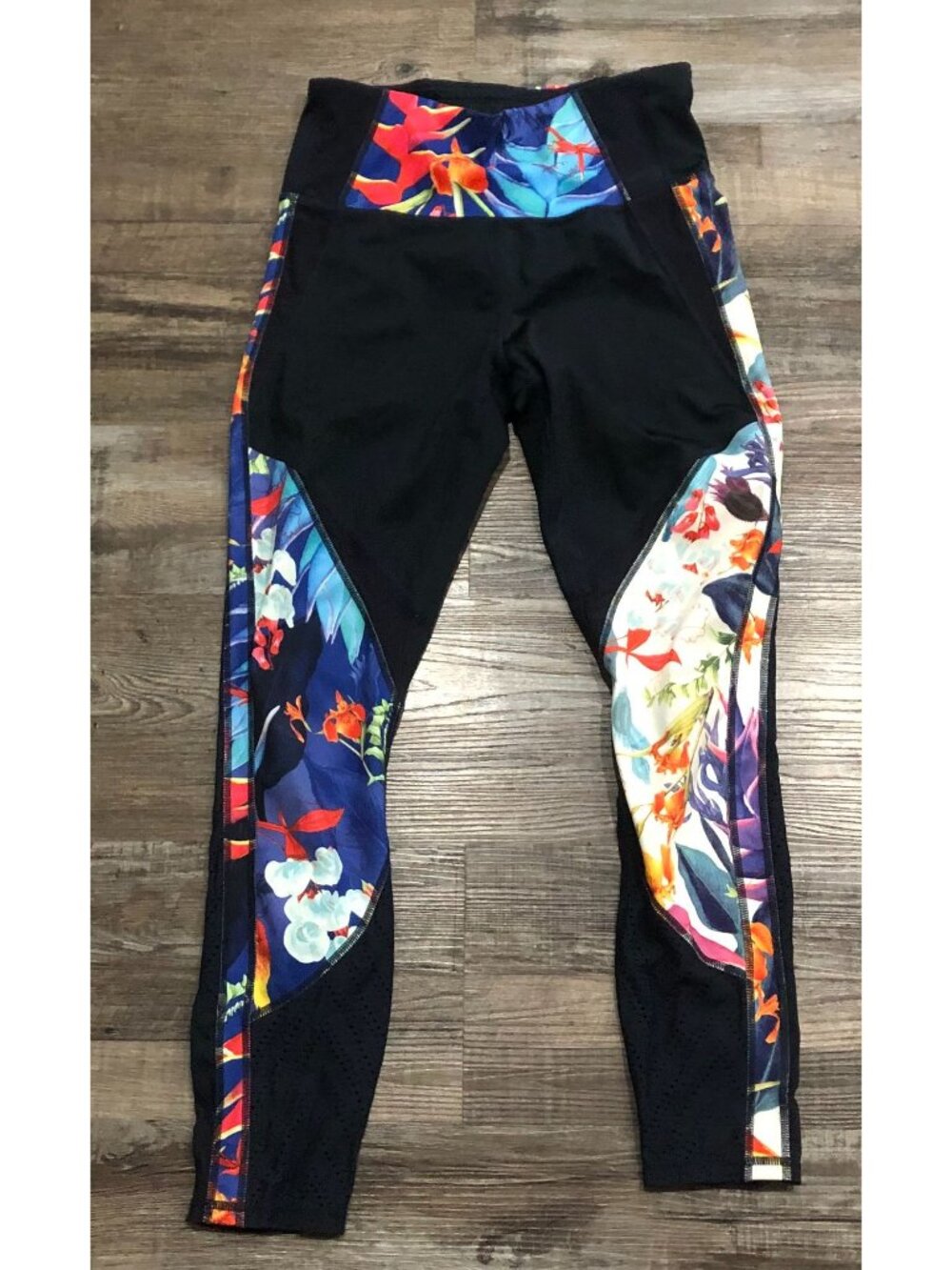 Athleta Tropical Precision 7/8 Leggings Womens Small Navy Blue